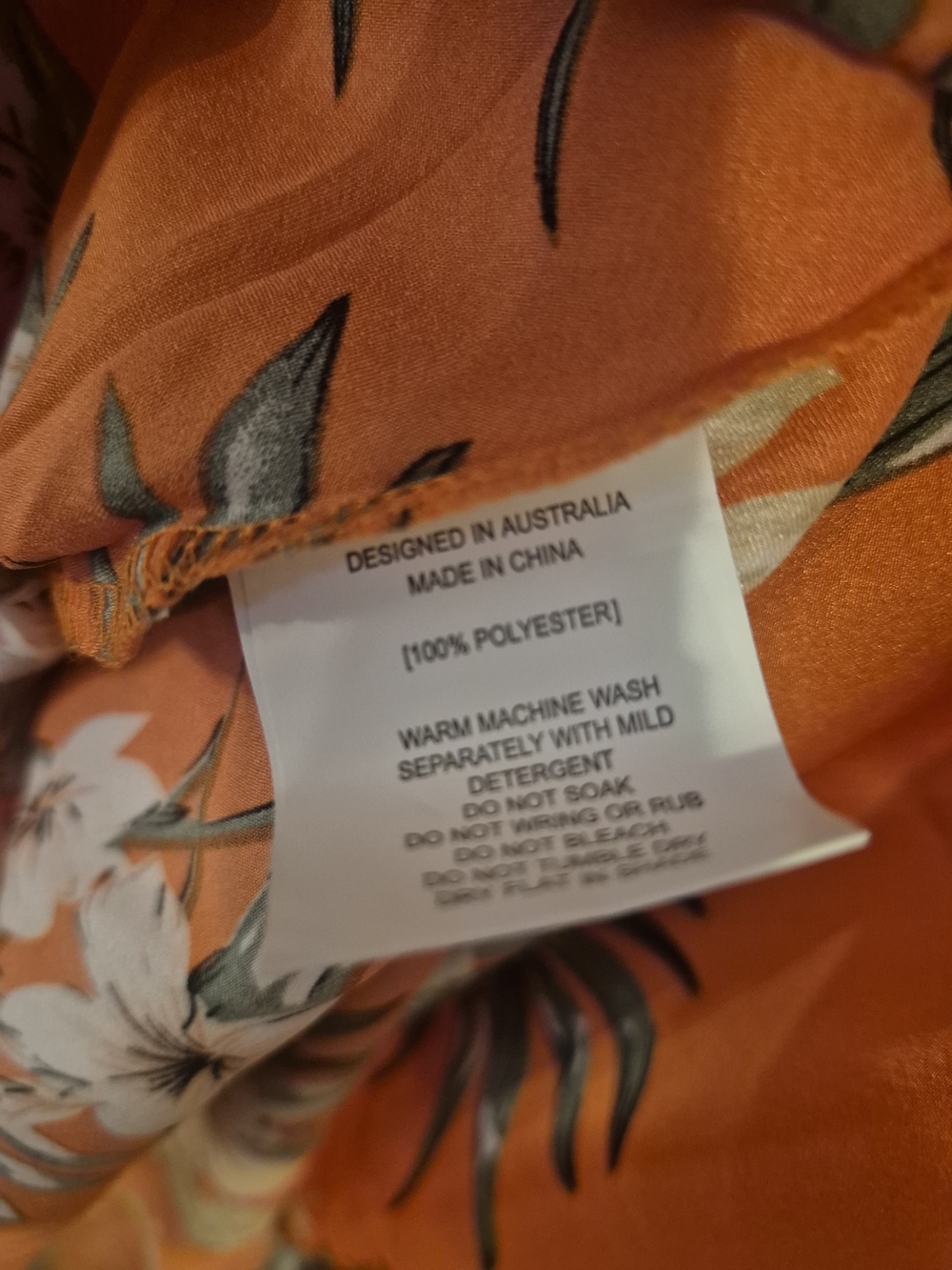 Orange Tropical Floral Slip Midi Dress - Lightweight Summer Dress - Picture 9 of 9